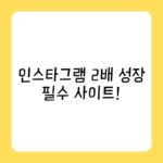 인스타그램 2배 성장 필수 사이트