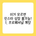 인스타그램 성장위한 기본세팅 1. 프로페셔널 계정