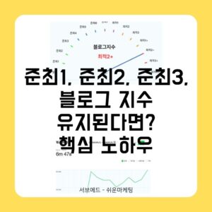 준최1, 준최2, 준최3, 준최4 블로그 지수 유지된다면 개선 방법과 핵심 노하우