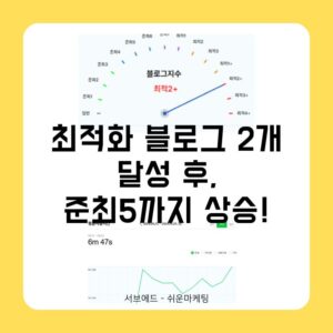 최적화 블로그 2개 달성 후, 준최5까지 상승했습니다!