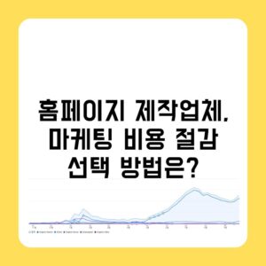 홈페이지 제작업체, 마케팅 비용 절감 선택 방법은