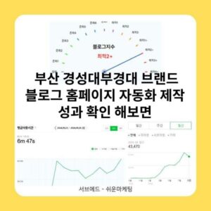 부산 경성대부경대 브랜드 블로그 홈페이지 자동화 제작 성과 확인 해보면
