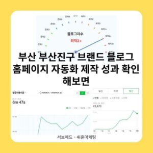 부산 부산진구 브랜드 블로그 홈페이지 자동화 제작 성과 확인 해보면