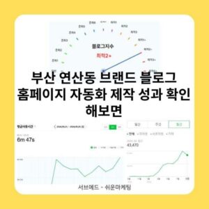부산 연산동 브랜드 블로그 홈페이지 자동화 제작 성과 확인 해보면