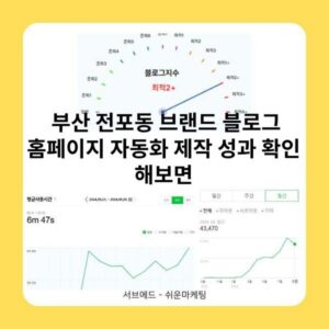 부산 전포동 브랜드 블로그 홈페이지 자동화 제작 성과 확인 해보면