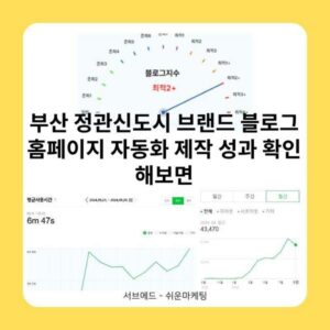부산 정관신도시 브랜드 블로그 홈페이지 자동화 제작 성과 확인 해보면