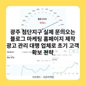 광주 첨단지구 실제 문의오는 블로그 마케팅 홈페이지 제작 광고 관리 대행 업체로 초기 고객 확보 전략