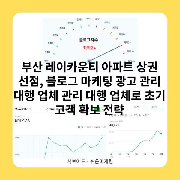 부산 레이카운티 아파트 상권 선점, 블로그 마케팅 광고 관리 대행 업체 관리 대행 업체로 초기 고객 확보 전략