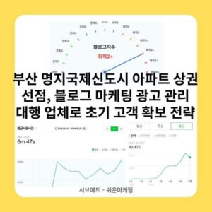 부산 명지국제신도시 아파트 상권 선점, 블로그 마케팅 광고 관리 대행 업체로 초기 고객 확보 전략