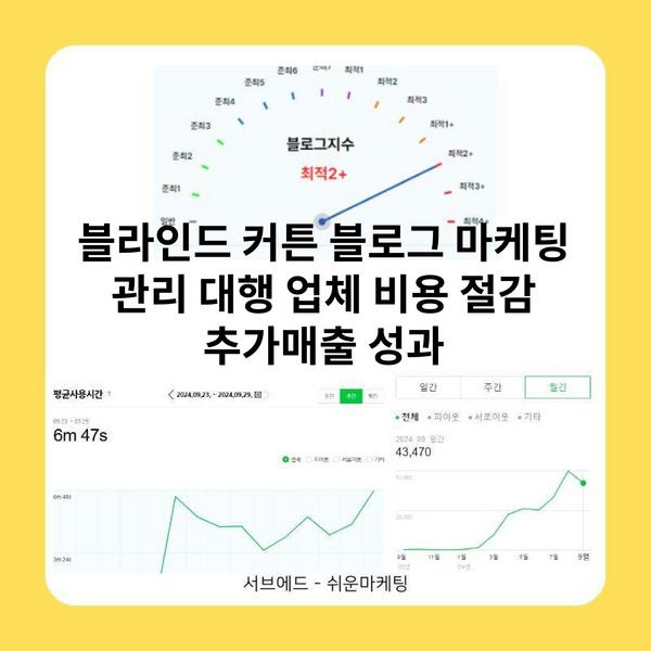 블라인드 커튼 블로그 마케팅 관리 대행 업체 비용 절감 추가매출 성과