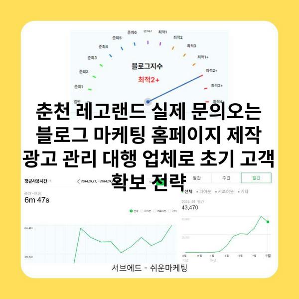 춘천 레고랜드 실제 문의오는 블로그 마케팅 홈페이지 제작 광고 관리 대행 업체로 초기 고객 확보 전략