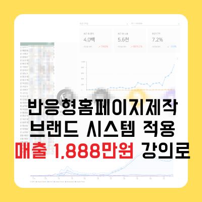 반응형홈페이지제작 매출발생하는 브랜드 시스템까지 적용하세요!