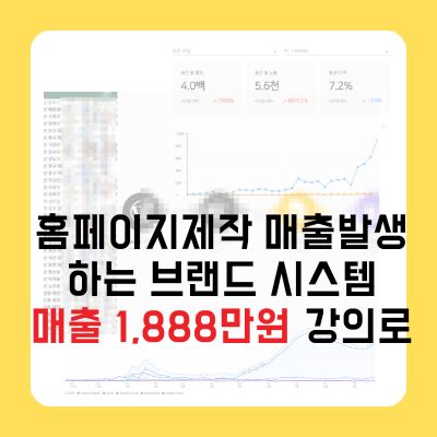 홈페이지제작 매출발생하는 브랜드 시스템 매출 1,888만원 강의로