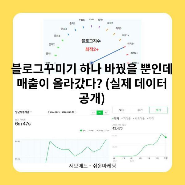 블로그꾸미기 하나 바꿨을 뿐인데 매출이 올라갔다? (실제 데이터 공개)