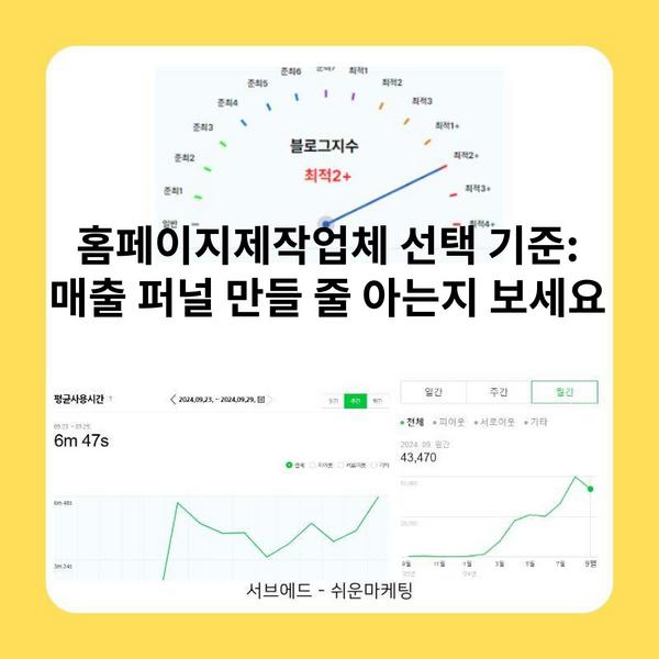 홈페이지제작업체 선택 기준: 매출 퍼널 만들 줄 아는지 보세요